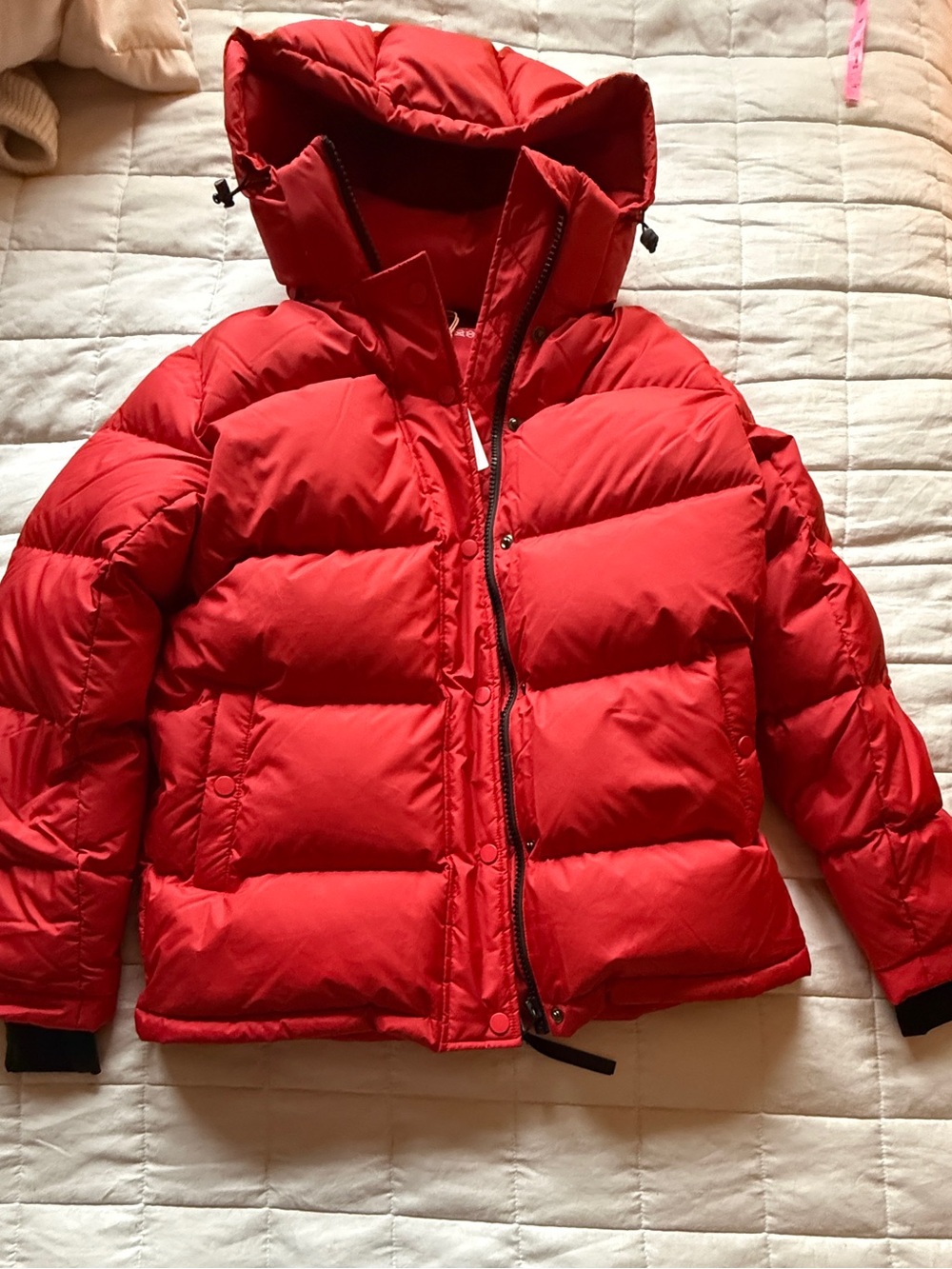 Quince Women’s Responsible Down Puffer Jacket, Red, Small.